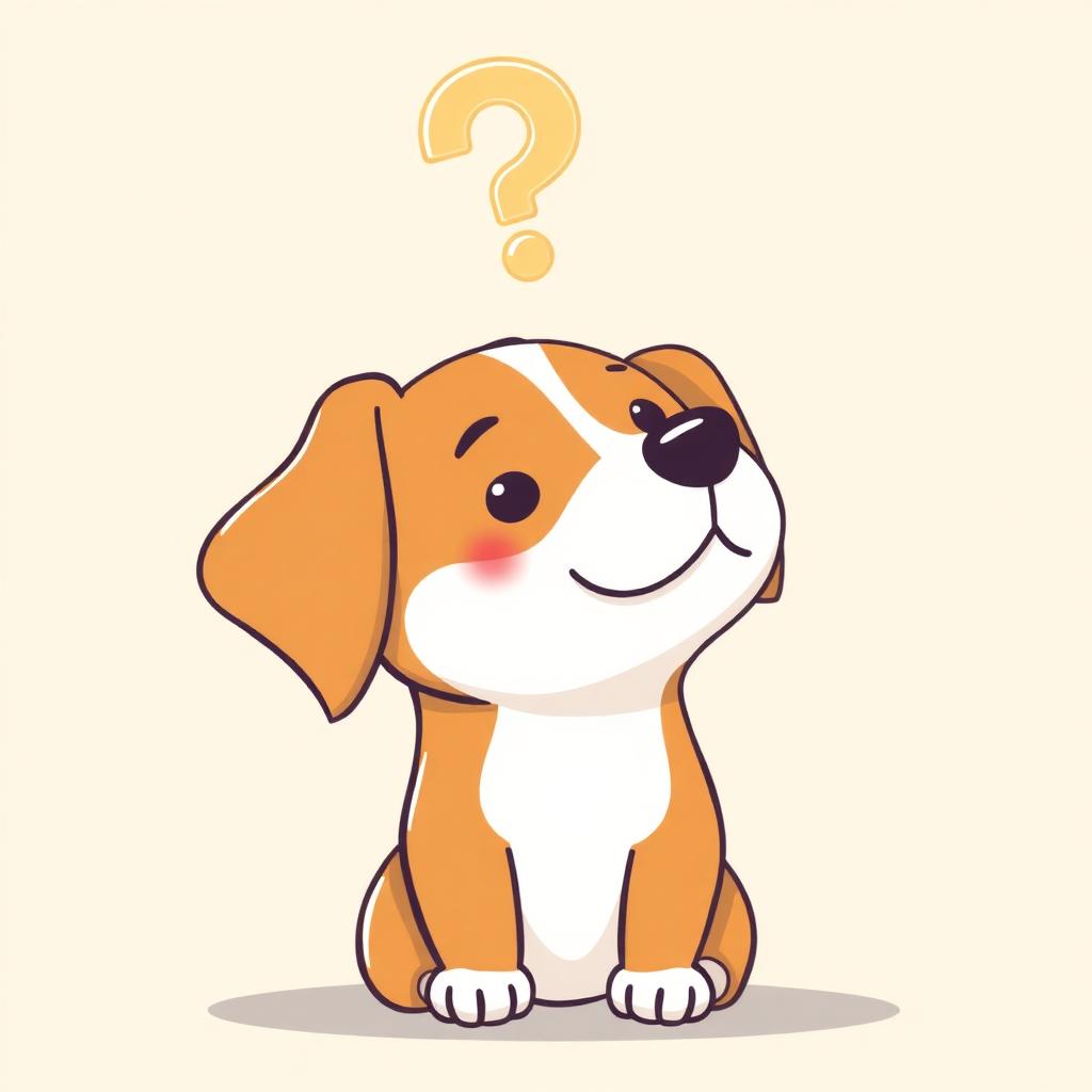 Playful dog tilting head with question mark